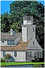 Poplar Point Light in Rhode Island - Digital Painting